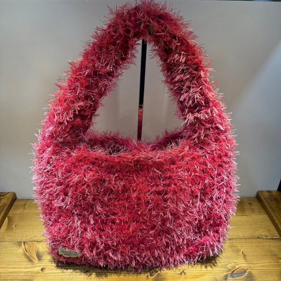 Crohini Handbags - Crohini Fluffy Hot Pink Crochet Bag LIINA